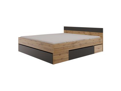 Multifunkční postel 180x200 COMBI dub Artisan/černá