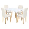 Jídelní stůl ONE 120x80 bílý + 4 židle PRIMA bílá/světlé nohy