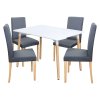 Jídelní stůl ONE 120x80 bílý + 4 židle PRIMA šedá/světlé nohy