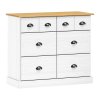Komoda 4+2 zásuvky STANFORD bílý lak