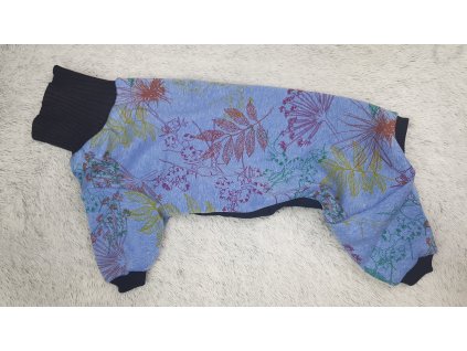 Overal teplý warmkeeper - Listy modré - UNI/pes