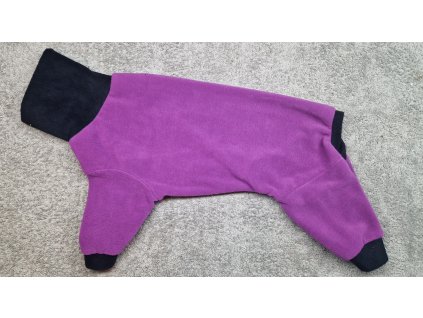 Overal teplý fleece - fialová/černá - fena
