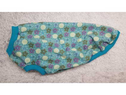 Tílko - Kytky smaragd - UNI/pes