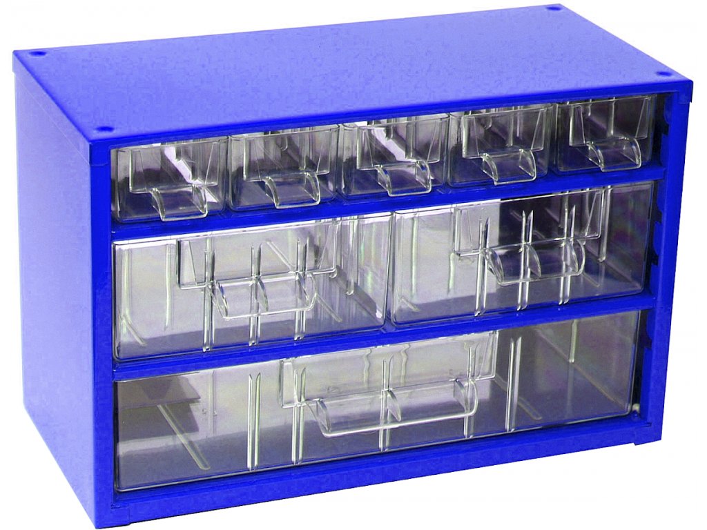 Kleinteilemagazin zur Wandmontage MINI 6733, blau