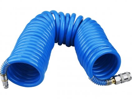 PU-Luftspiralschlauch mit Messing-Schnellkupplungen, 1/4", Innengewinde 8 mm, L 8 m