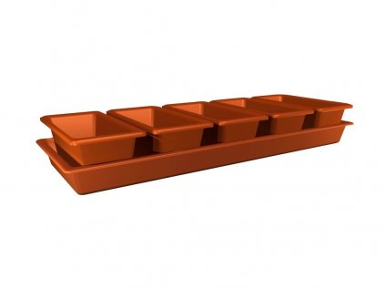 Pflanzgefäß MINIGARDEN 60 × 20 × 9 cm Set à 6 Stück (5+1 Stk) TE