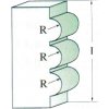 Fräser mit 3 konkaven Bögen 23,8 × 31,8