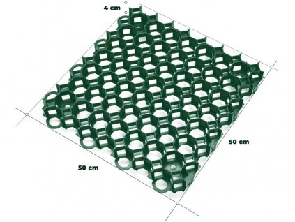 Dlaždice trávníková 50 × 50 × 4 cm PH ZE (10 ks)