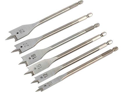 Vrtáky ploché na dřevo sada 6 ks