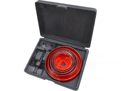 Vrtáky vykružovací korunkové, 7průměrů 64 - 127 mm