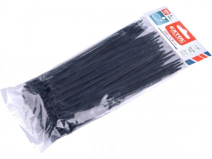 Pásky stahovací černé, rozpojitelné, 200 × 4,8 mm, 100 ks, nylon PA66