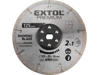 Kotouč řezný, diamantový, 125 × 20 mm EXTOL PREMIUM