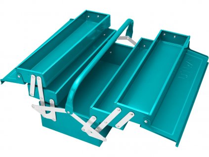 Kufr na nářadí kovový, industrial, 5 přihrádek, rozměry 400 × 200 × 195 mm