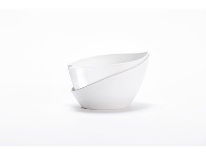 Samozavlažovací květináč Doppio 14 cm - bílá