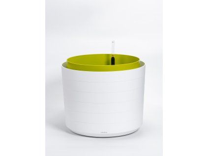 Samozavlažovací velkoobjemová nádoba Berberis 55 cm bílá+zelená