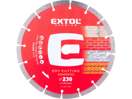 Diamantový řezný kotouč segmentový 230 × 22,2 × 2,6 mm EXTOL PREMIUM