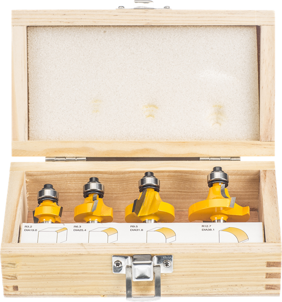 Sada vydutých fréz s ložiskem 4 ks 0403A