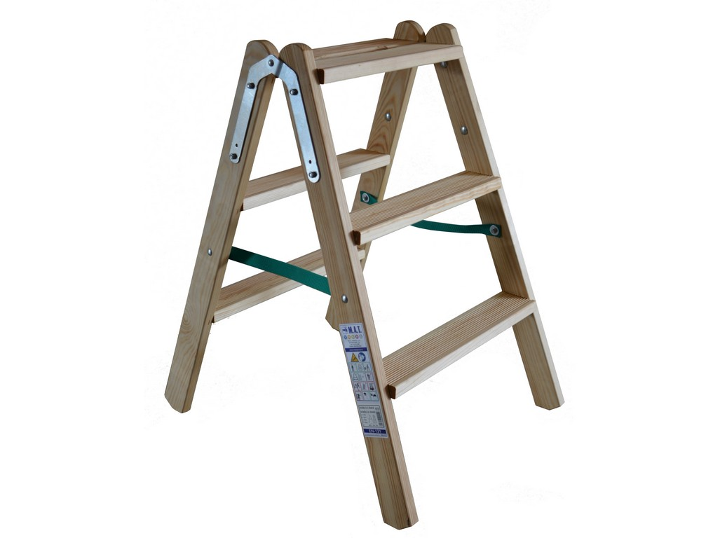 Woodland Schůdky oboustranné dřevěné 3 př. 401151