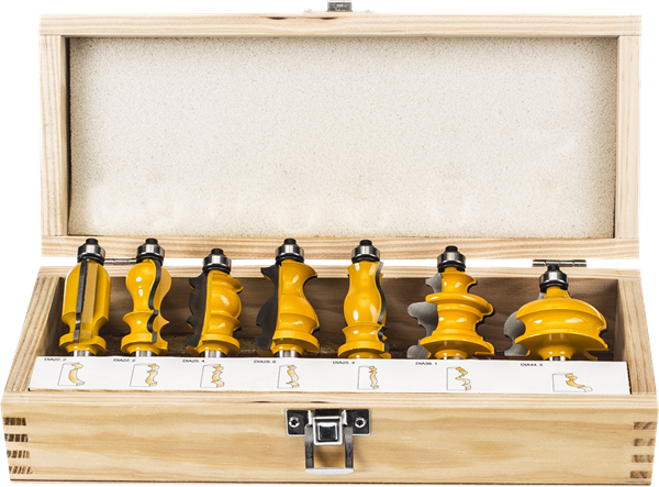 Sada profilových fréz s ložiskem 7 ks 0704A