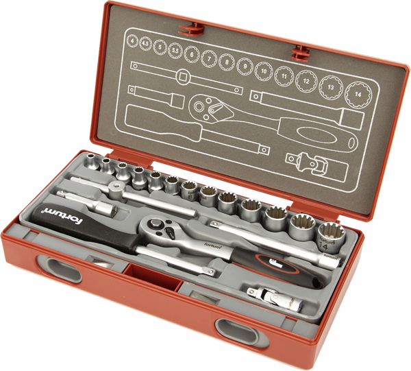 Fortum Sada nástrčných klíčů Multi-lock 19 dílná 4700031