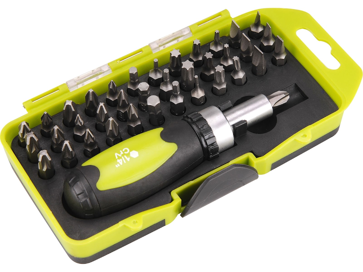 EXTOL CRAFT Šroubovák ráčnový s hroty, sada 38 ks 53092