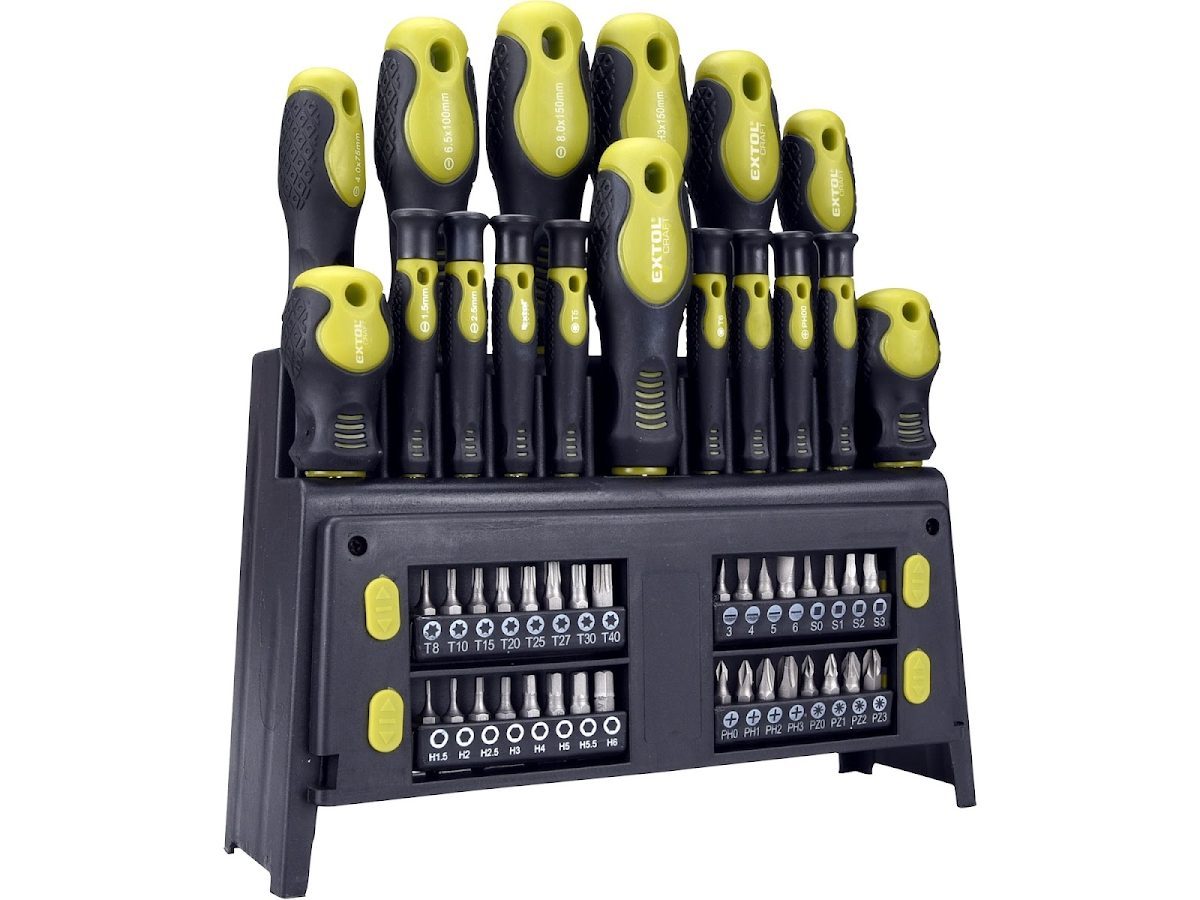 EXTOL CRAFT Šroubováky s hroty, sada 49 ks, CrV 53146