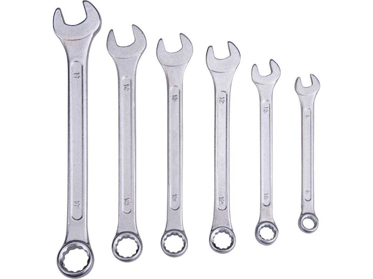 EXTOL CRAFT Klíče očkoploché, sada 6 ks, 8 - 17 mm 6306B