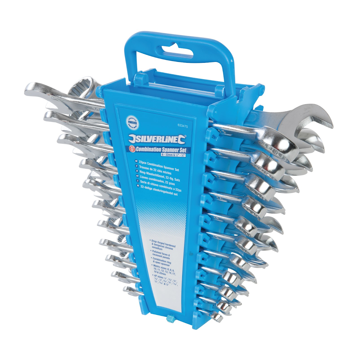 Sada očkoplochých klíčů 6 - 22 mm a 1/4 - 7/8, 22 ks Silverline 633470