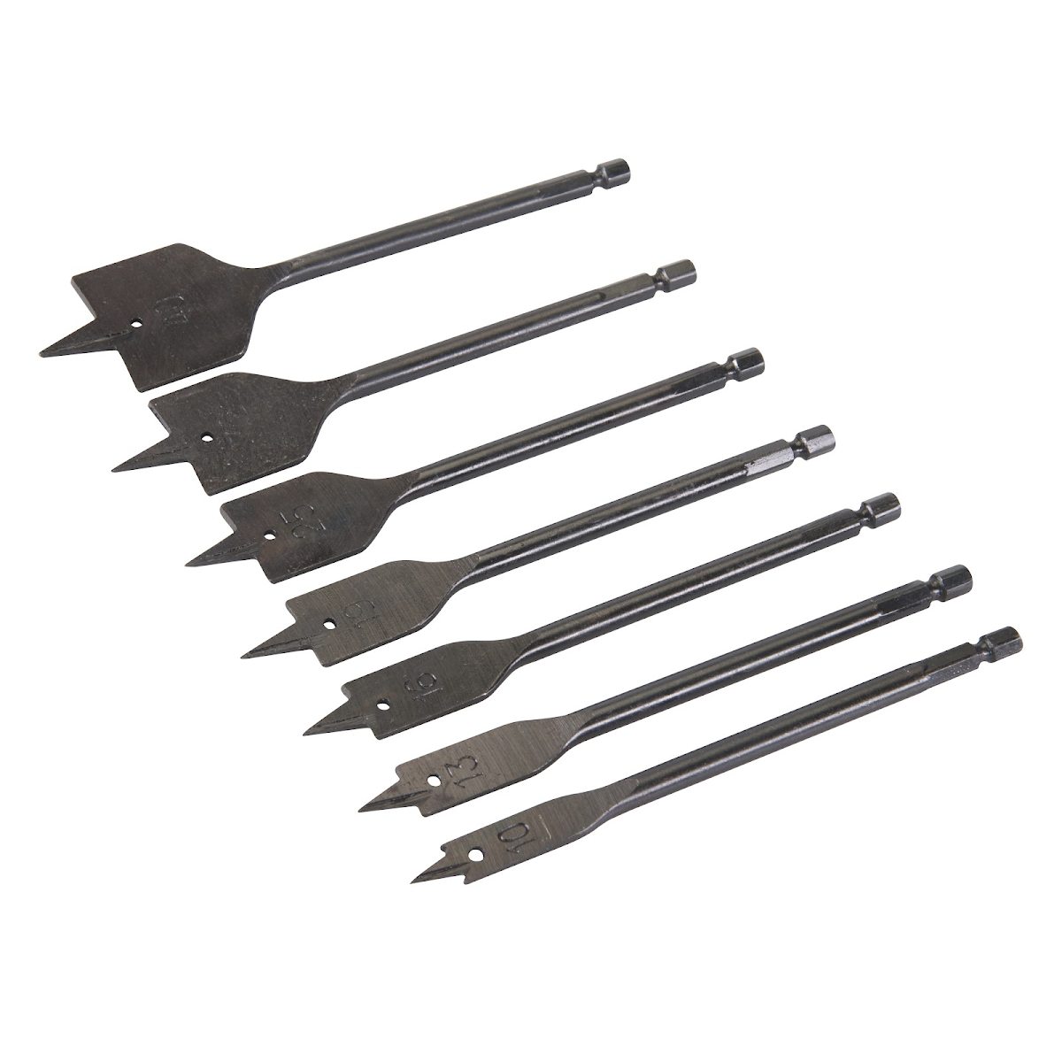 Levně Sada plochých vrtáků 10 - 40 mm Silverline 633800