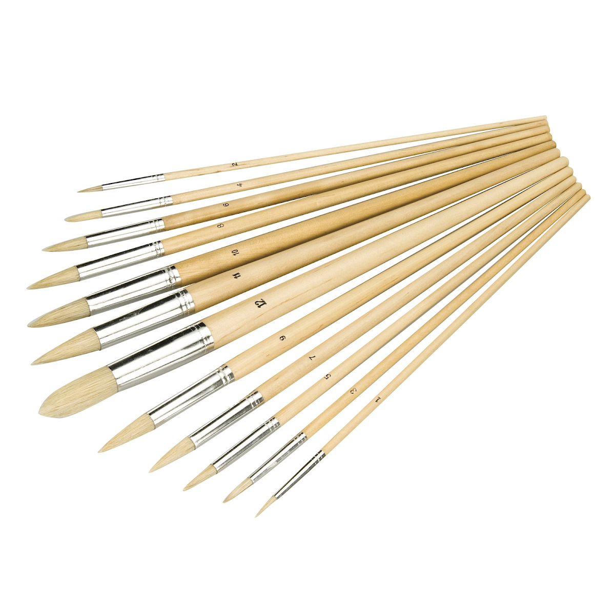 Dokončovací štětce špičaté 12 ks Silverline 675298