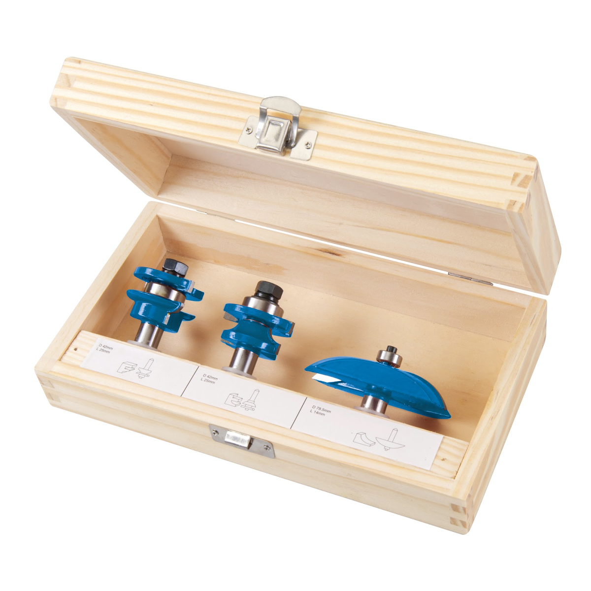 Frézy na dveře 1/2 3 ks Silverline 793749