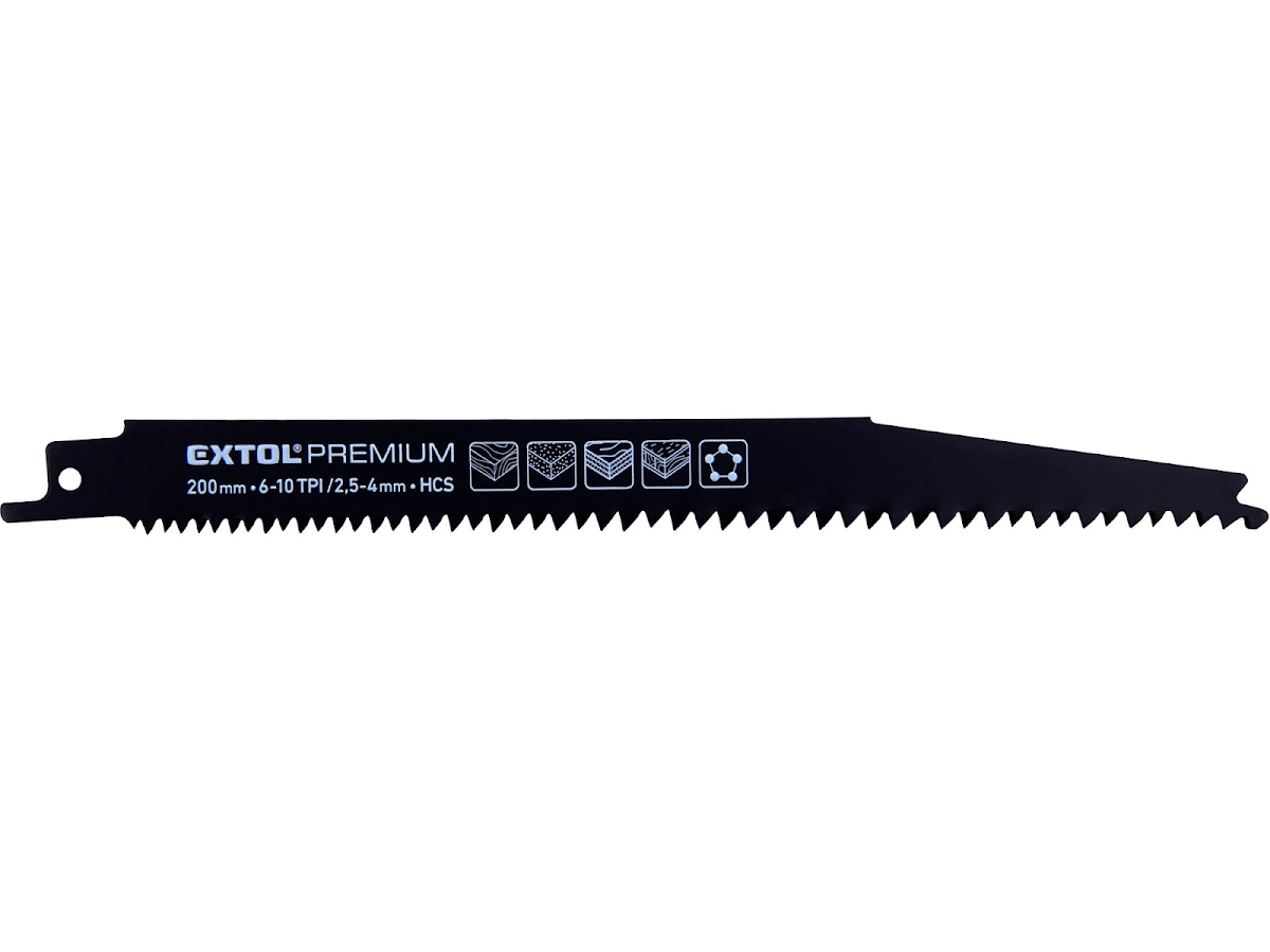 EXTOL PREMIUM Plátky do pily ocasky 3 ks, 200 × 19 × 1,25 mm, HCS 8806101