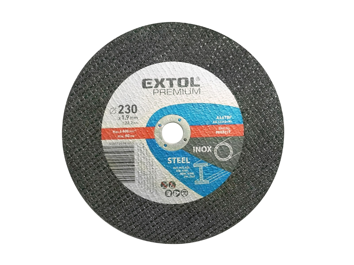 EXTOL PREMIUM Kotouč řezný na ocel/nerez, 230 × 1,9 × 22,2 mm 8808119