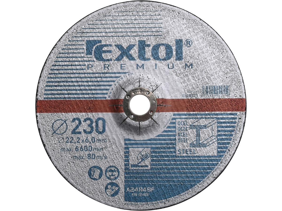 EXTOL PREMIUM Kotouč brusný na ocel, 230 × 6,0 × 22,2 mm 8808709