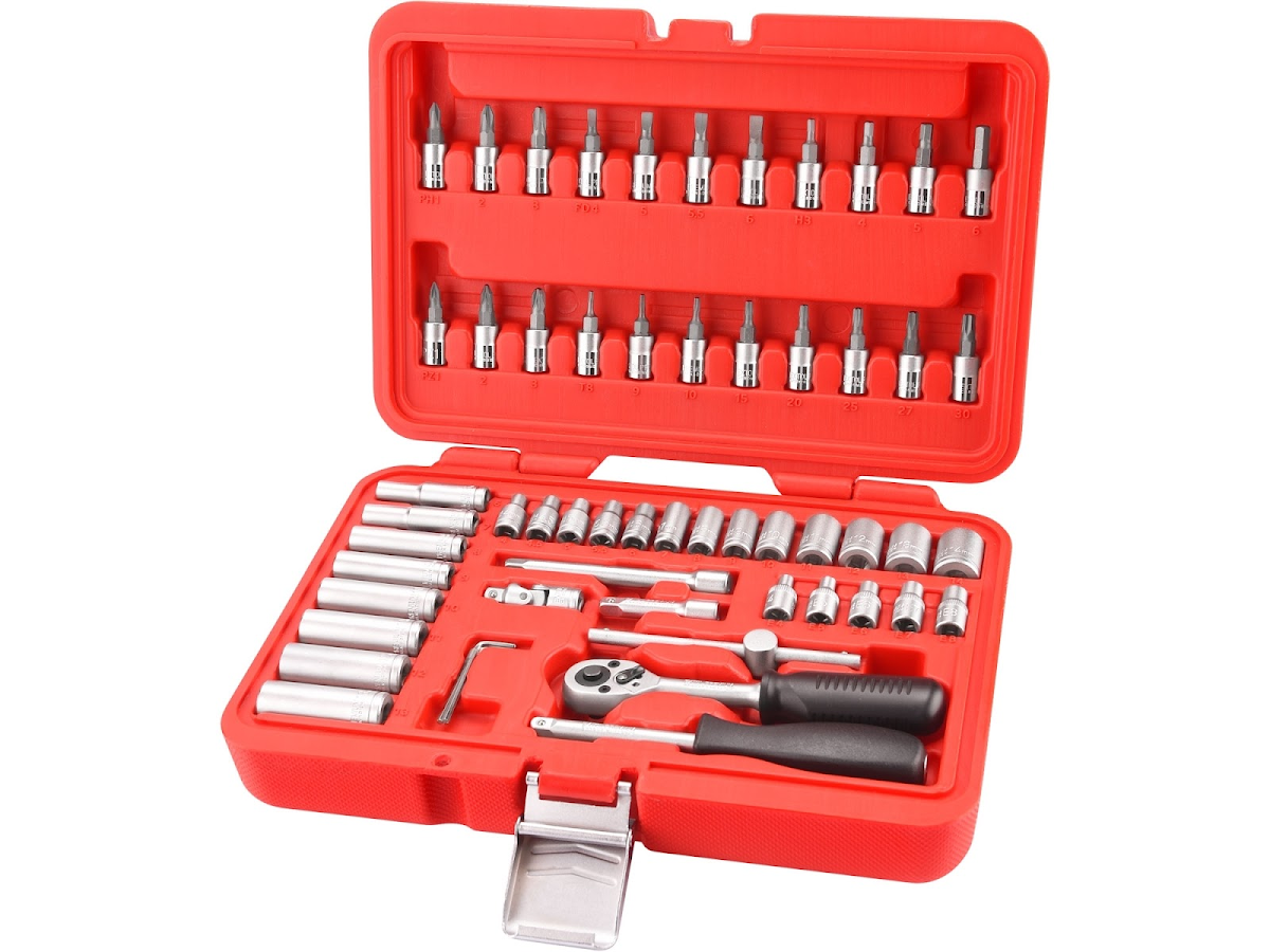 EXTOL PREMIUM Hlavice nástrčné, sada 57 ks, 1/4, CrV 8818101