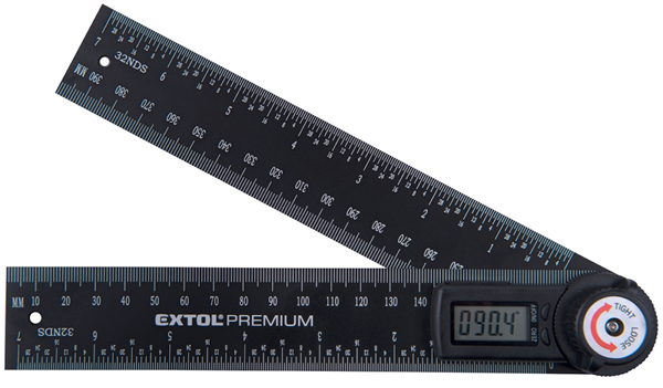 EXTOL PREMIUM Digitální úhloměr s pravítkem 200 mm 8823510