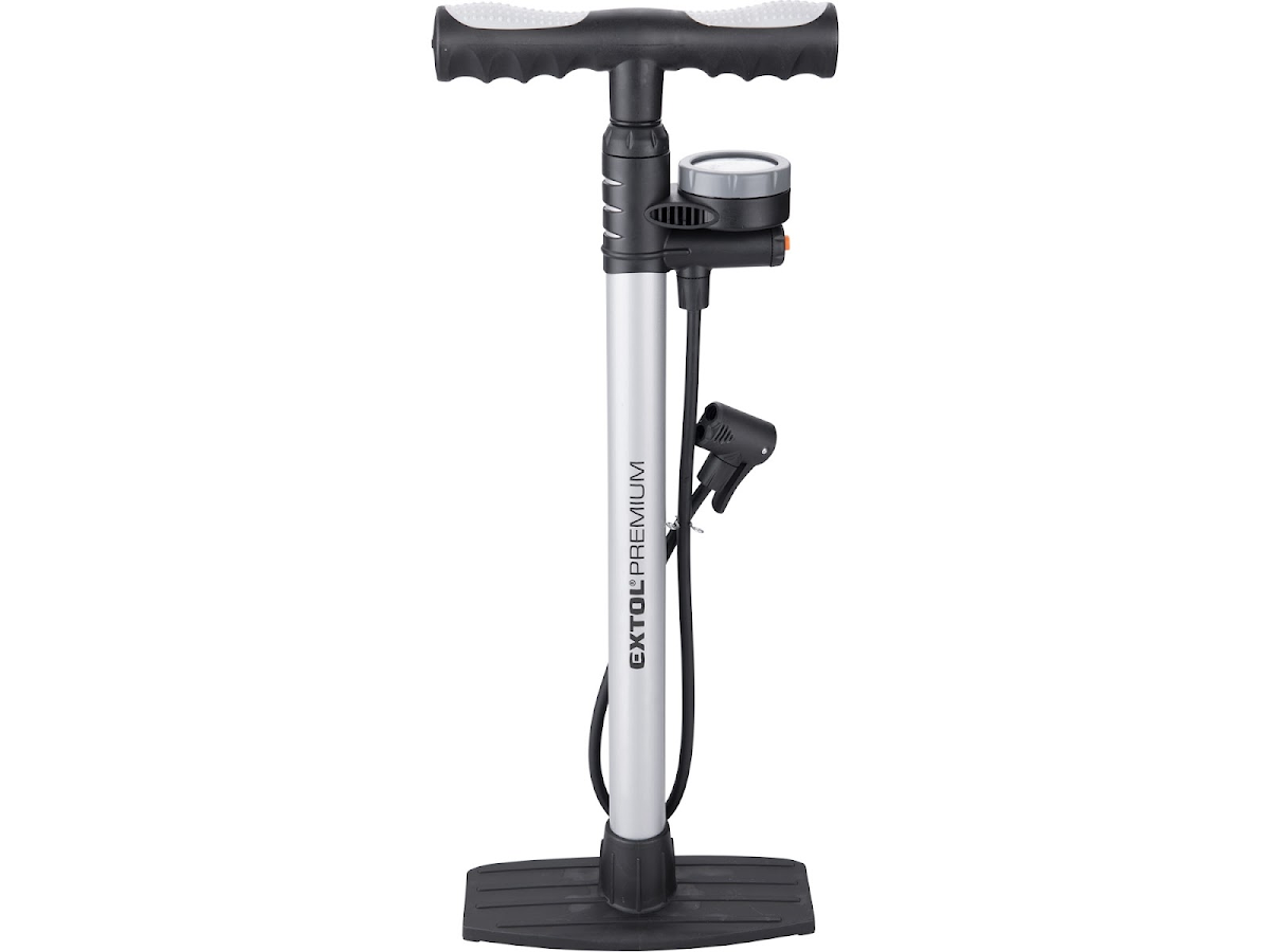 EXTOL PREMIUM Pumpa na kolo s manometrem a upouštěcím ventilem, 120psi/8 bar 8864200