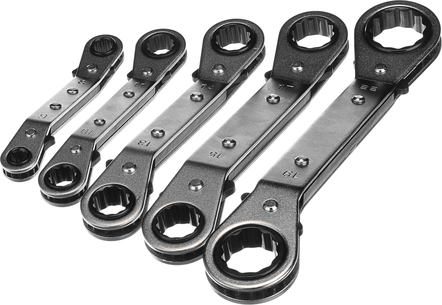 Očkoploché ráčnové klíče 5 ks SW2030