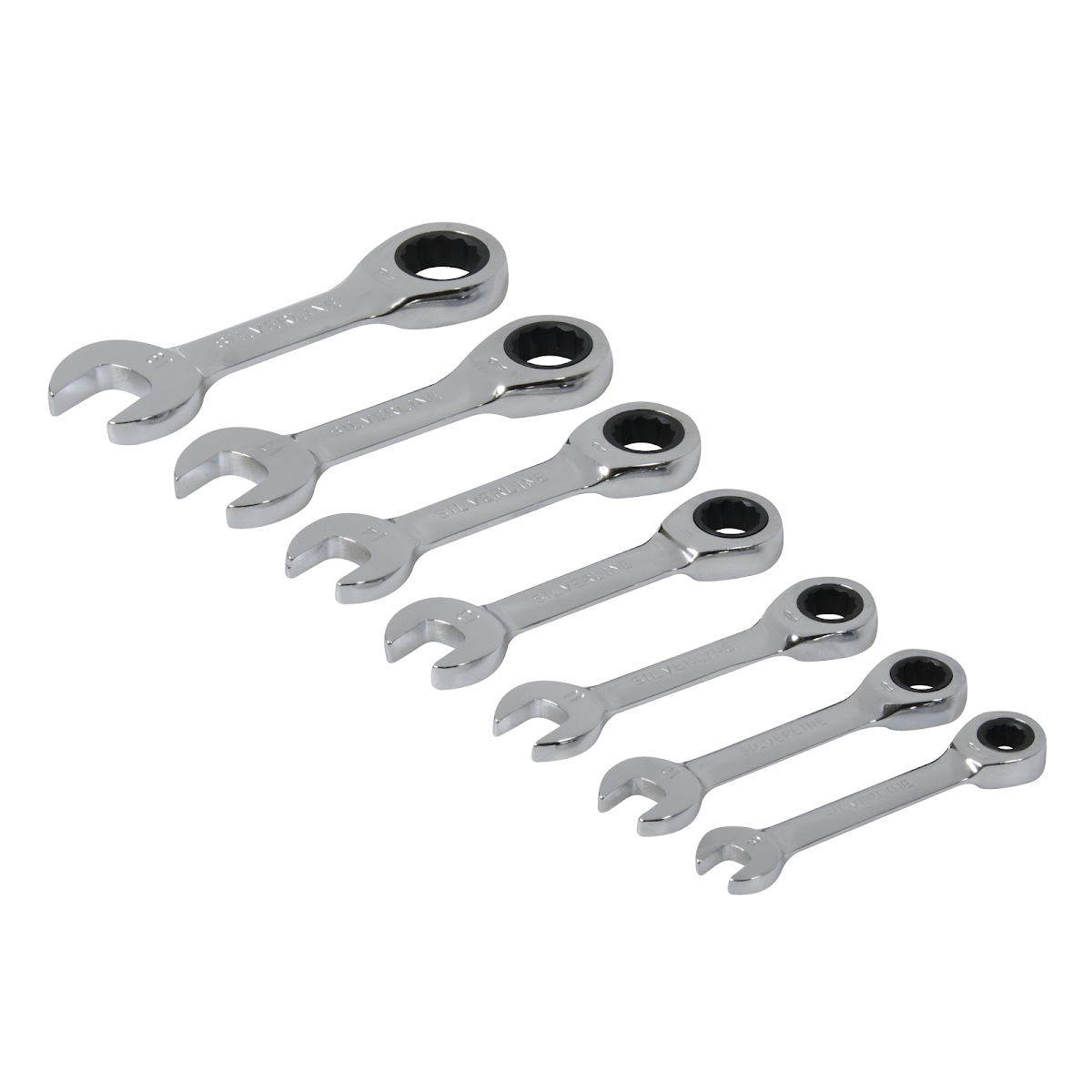 Očkoploché ráčnové klíče 8 - 19 mm 7 ks MINI Silverline 199916