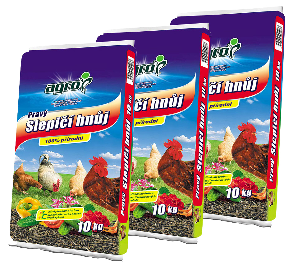 AGRO CS Slepičí hnůj 3 x 10 kg H30002