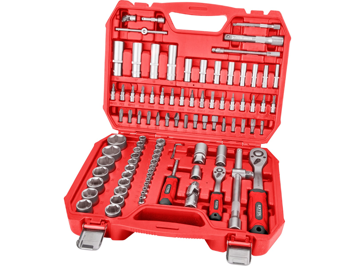 Levně Hlavice nástrčné, sada 94ks, 1/4", 1/2", CrV/S2, EXTOL PREMIUM 8818337