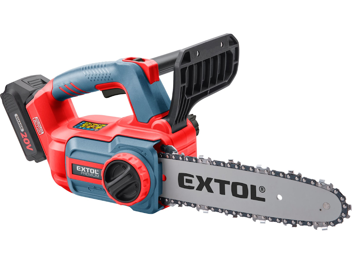 Levně Pila řetězová aku SHARE20V, BRUSHLESS, 30cm, 2Ah, EXTOL PREMIUM 8891920