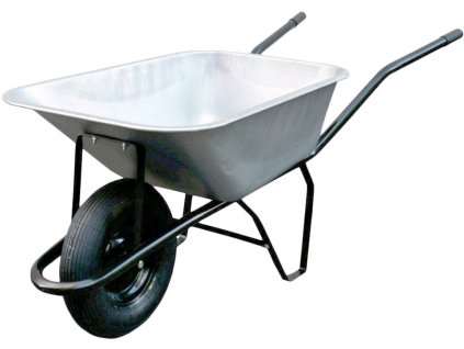 Bauschubkarre 100 l, massiv, Zn-Aufbau, max. Belastung 120 kg, AUSGEKLAPPT