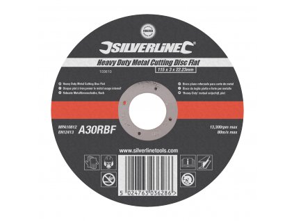 Trennscheibe für Metall, flach 115 × 3 × 22,23 mm Silverline
