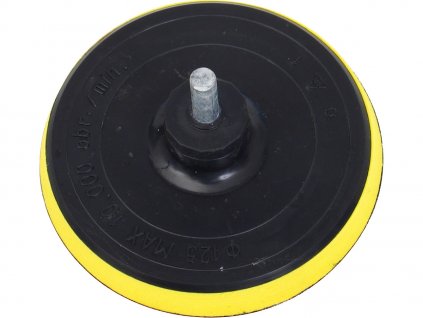 Schleifscheibenträger, zum Bohren - Velcro, 125 mm, Schaft 8 mm