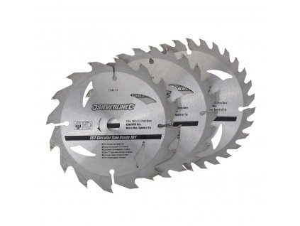Kreissägeblätter 3-teilig TCT 135 × 12,7/10 mm Silverline