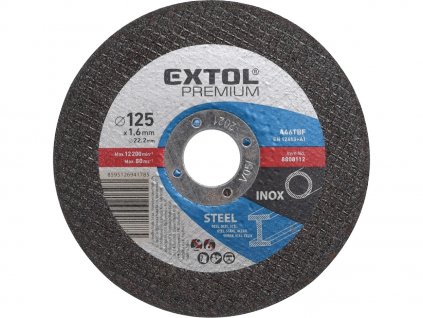 Trennscheibe für Stahl/Edelstahl, 125 × 1,6 × 22,2 mm