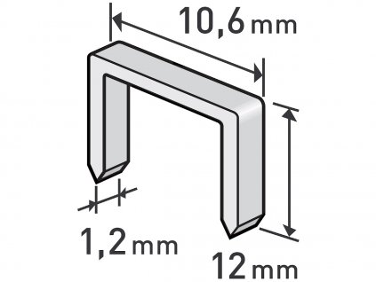 Schnallen, Packung 1000 Stück, 12 mm, 10,6 × 0,52 × 1,2 mm