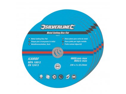 Trennscheiben flach 230 × 3 × 22,23 mm 5 Stk. Silverline