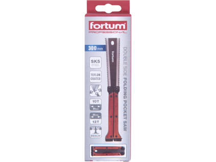 Klapp-/Taschensäge, doppelseitig, 300 mm mit Holzgriff, FORTUM